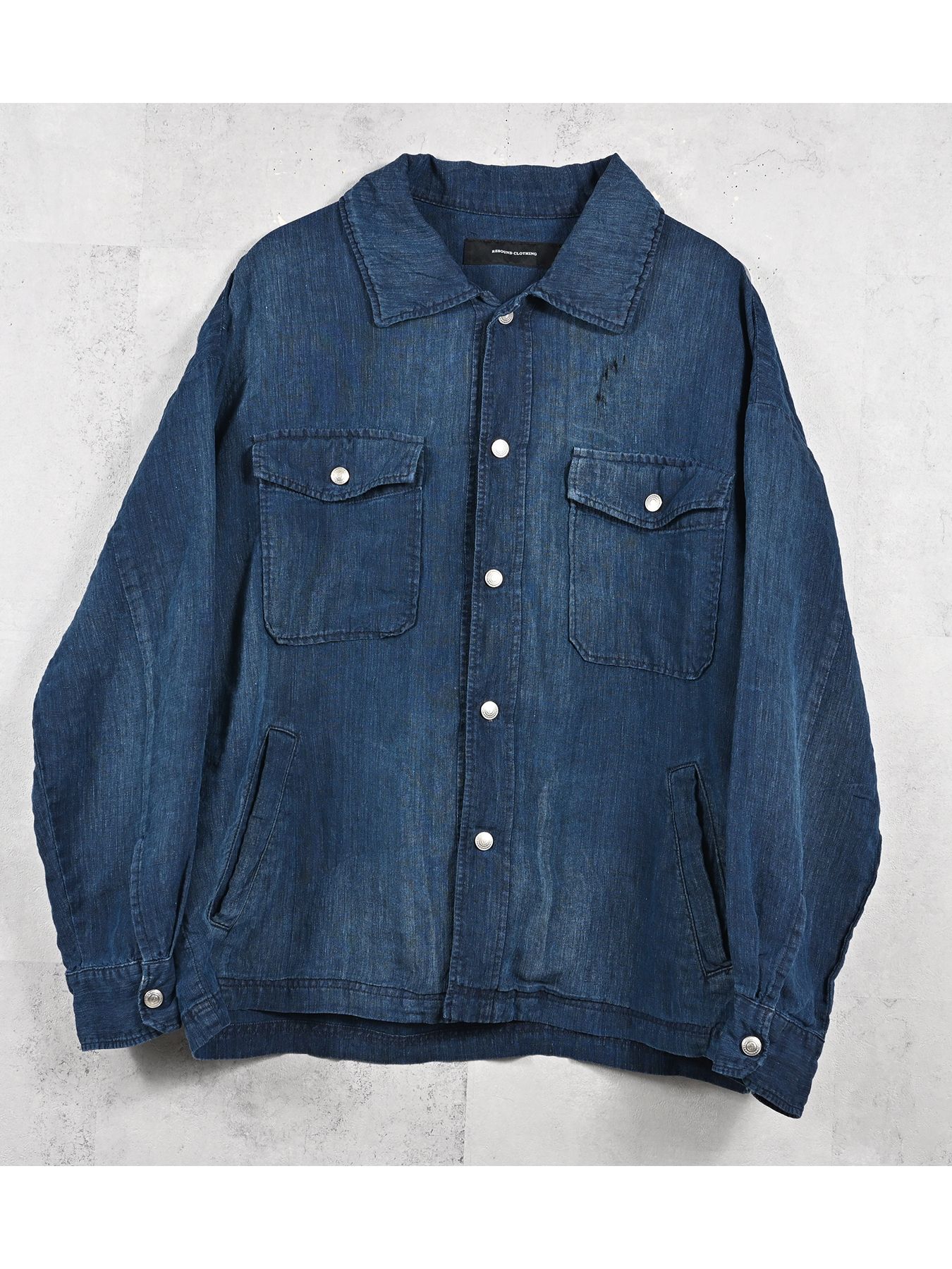 【予約品 11月16日(日) 締切】INDIGO LINE JACK SHIRTS / インディゴ リネン CPOジャケット / ダークインディゴ