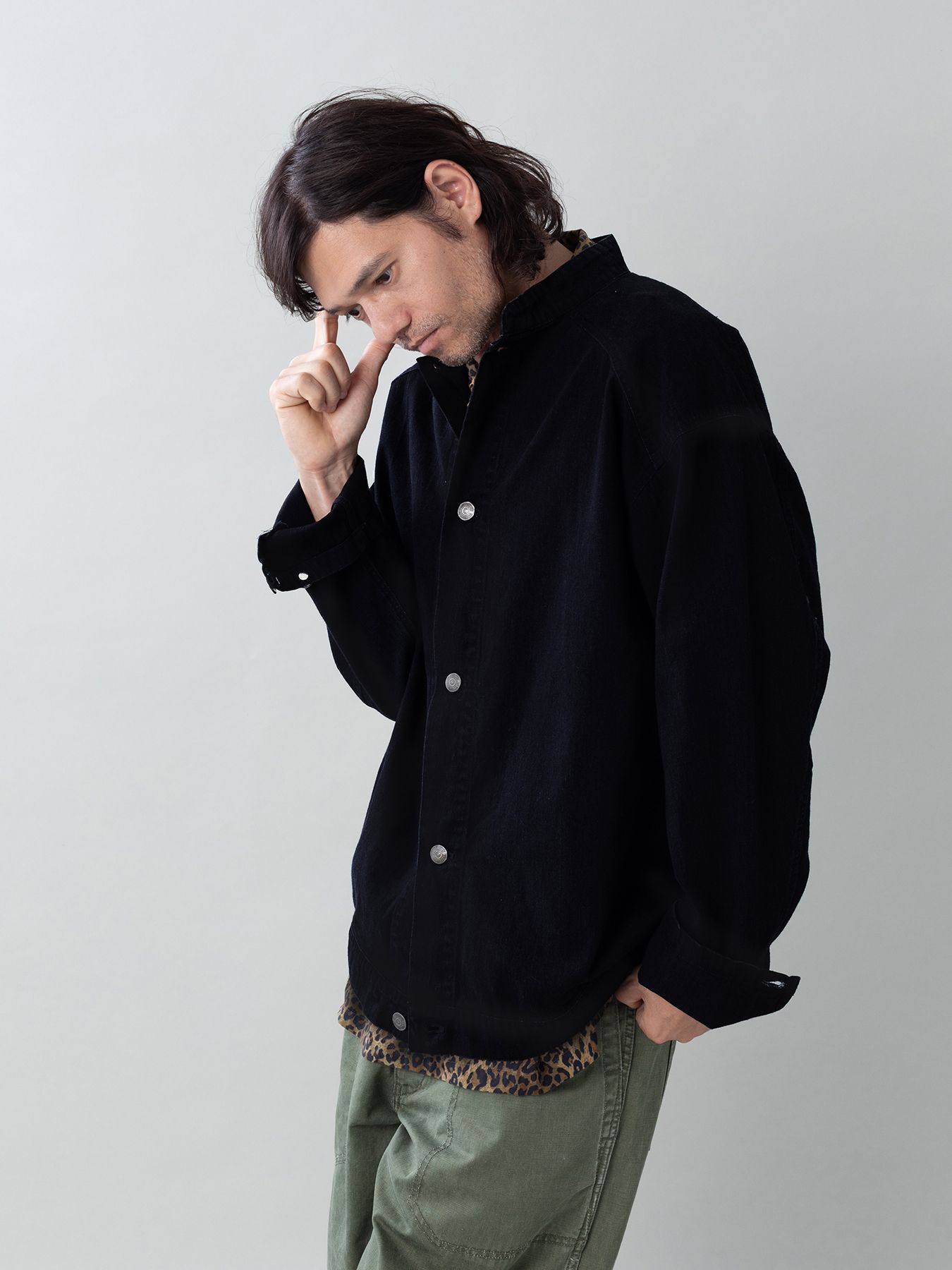 【予約品 5月27日(水) 締切】BOURGERON-DENIMJACKET / ライトオンスデニム シャツジャケット / ブラック