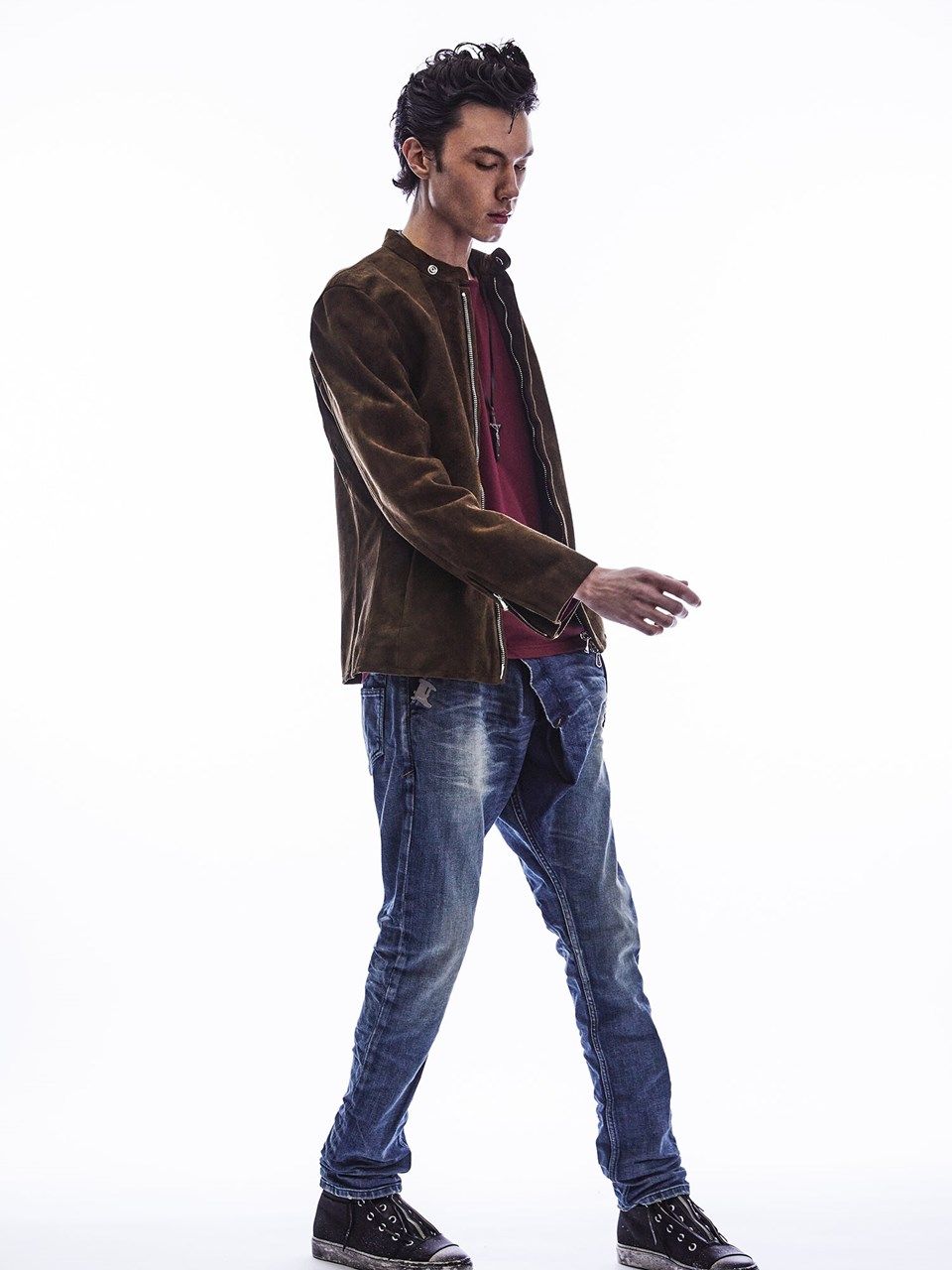 12.5oz Organic Cotton Stretch Over Lap Tight Straight Jeans / 12.5oz オーガニックコットン ストレッチデニム オーバーラップ タイトストレート ジーンズ / Over Down / インディゴ