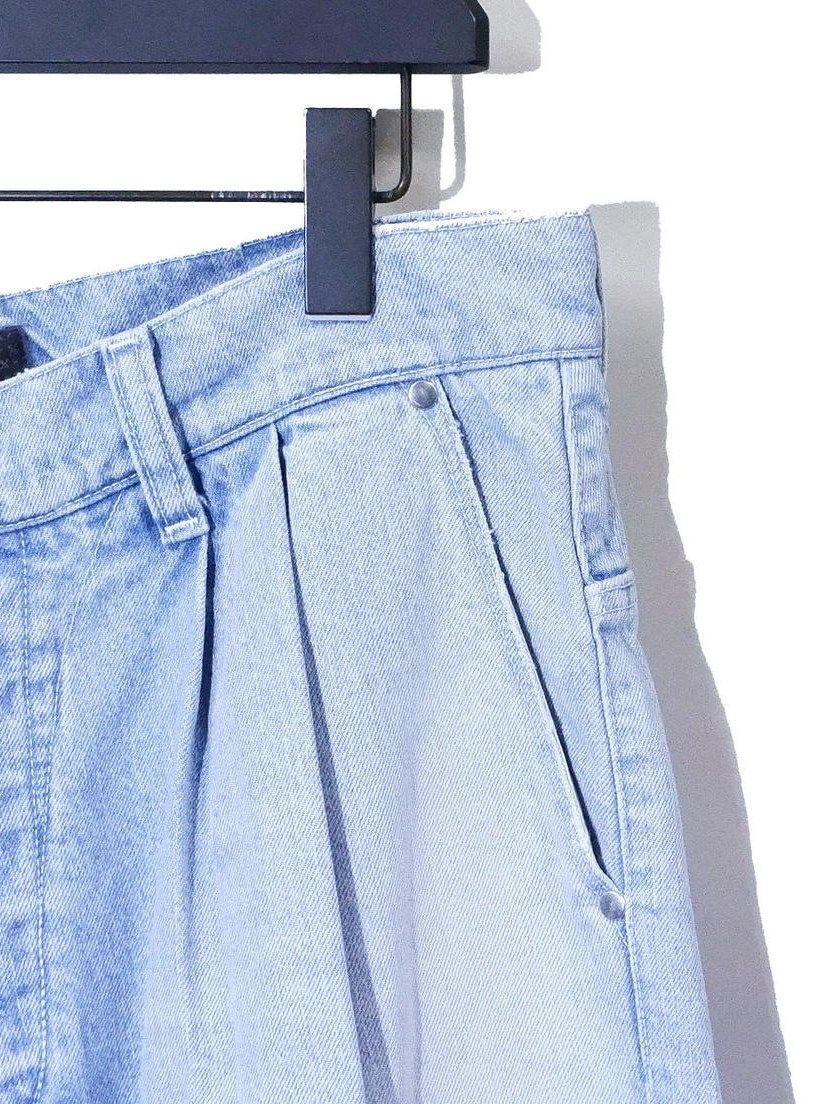 10oz Denim USED Two Tuck Wide Pants / ワイドデニムパンツ / フェード 【ys Yuji SUGENO】