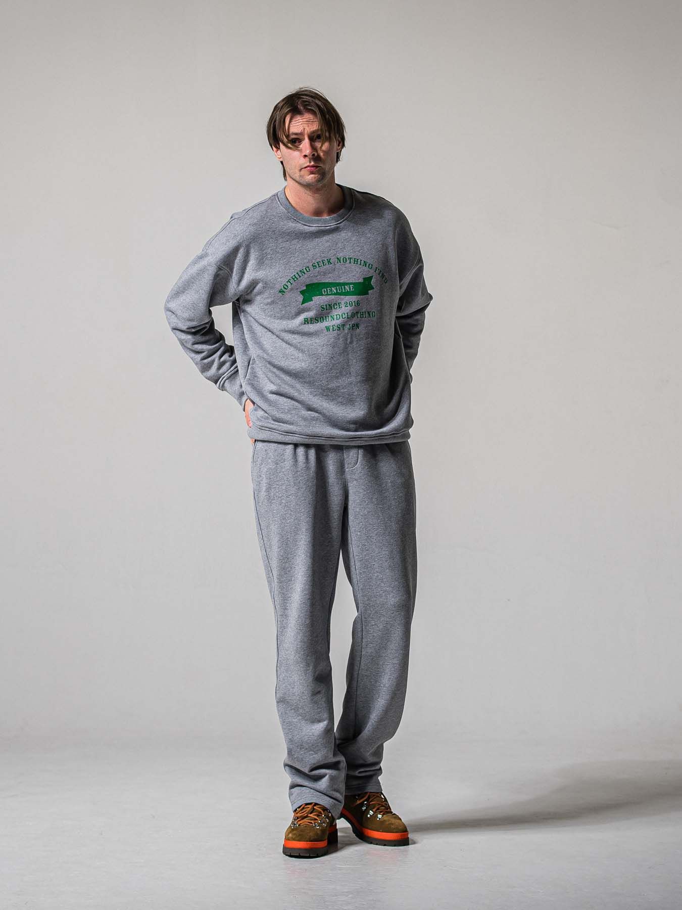 【予約品 11月16日(日) 締切】HF URAKE WIDE TUCK PANTS / 裏毛 セミワイドシルエット ワンタック イージーパンツ / グレー