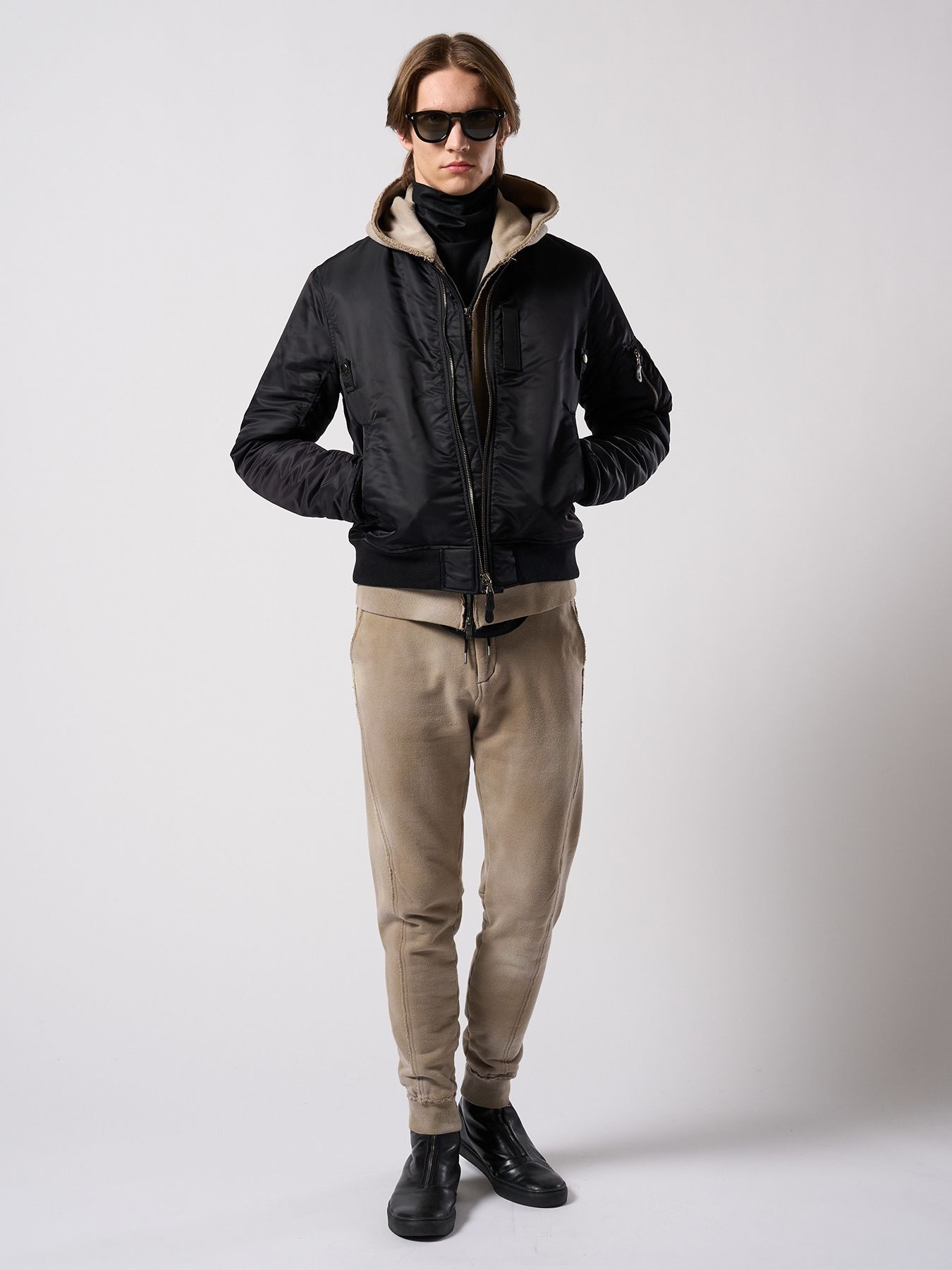 【予約品 4月19日(日) 18時締切】ex.comfy wool turtle  / メリノウールジャージー タートルネック / ブラック