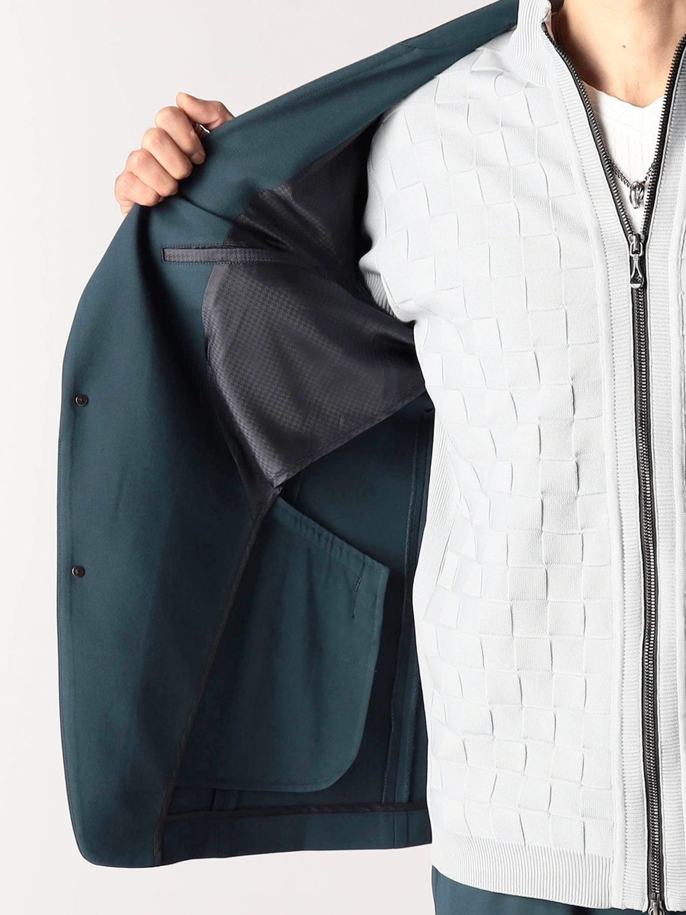 スムースジャージ2Bジャケット / ブラック 【NICOLE CLUB FOR MEN】