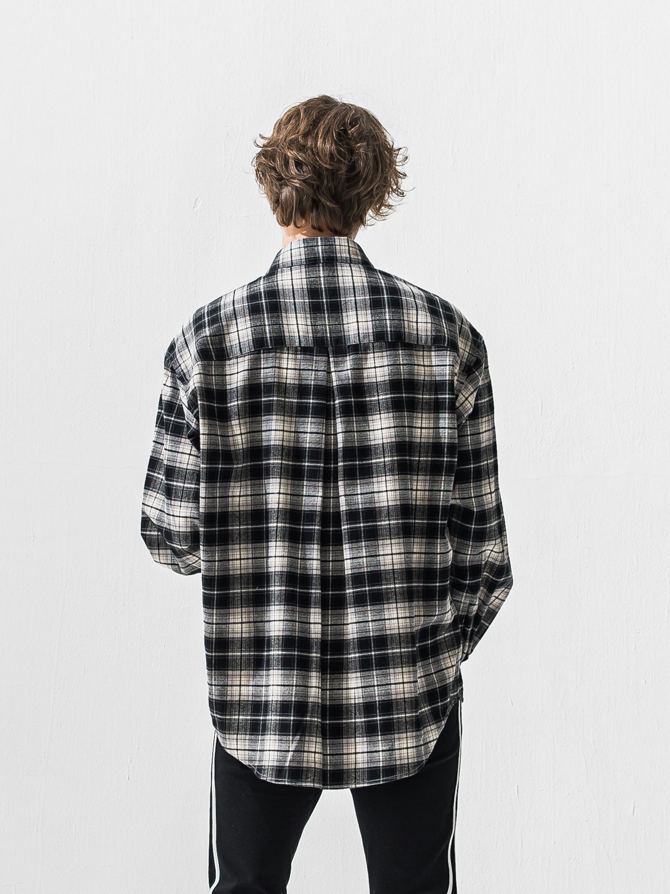 【予約品 9月6日(日) 締切】FLANNEL JACK SHIRTS / オーガニックコットン フランネルチェック ジャックシャツ / ブラック