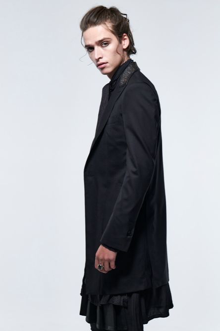 《予約品》スタッズ NailStudsCollarLongJacket / ブラック 【kiryuyrik】 2023年3月以降入荷予定