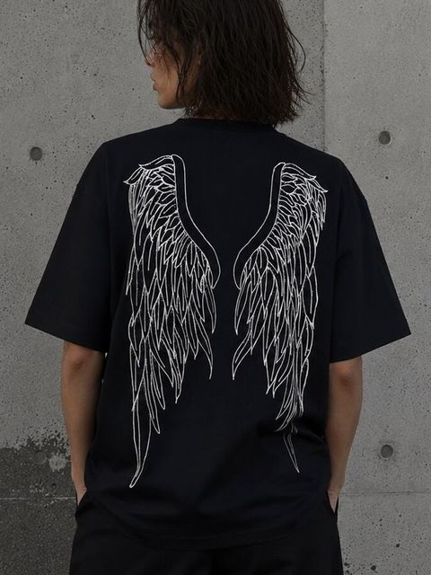 GODSIZE 2026 ANGEL'S WINGS TEE / ブラック×ホワイト