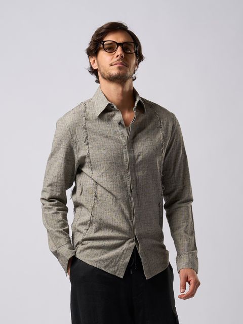【予約品9月19日 10時締め】 switching texture shirt / シャツ / ナチュラル