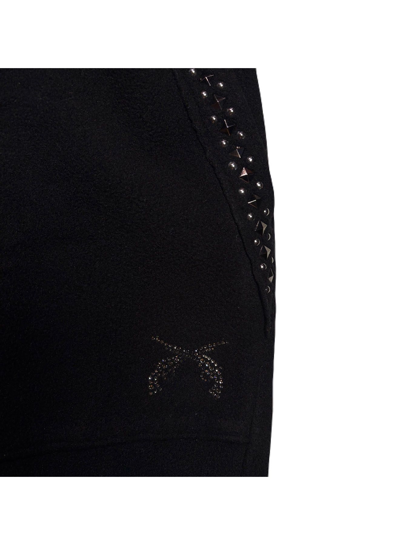 【予約品 3月9日(月) 18:00 締切】FLEECE STUDZ PT CRY / クリスタルクロスガン スタッズ フリース イージーパンツ / ブラック