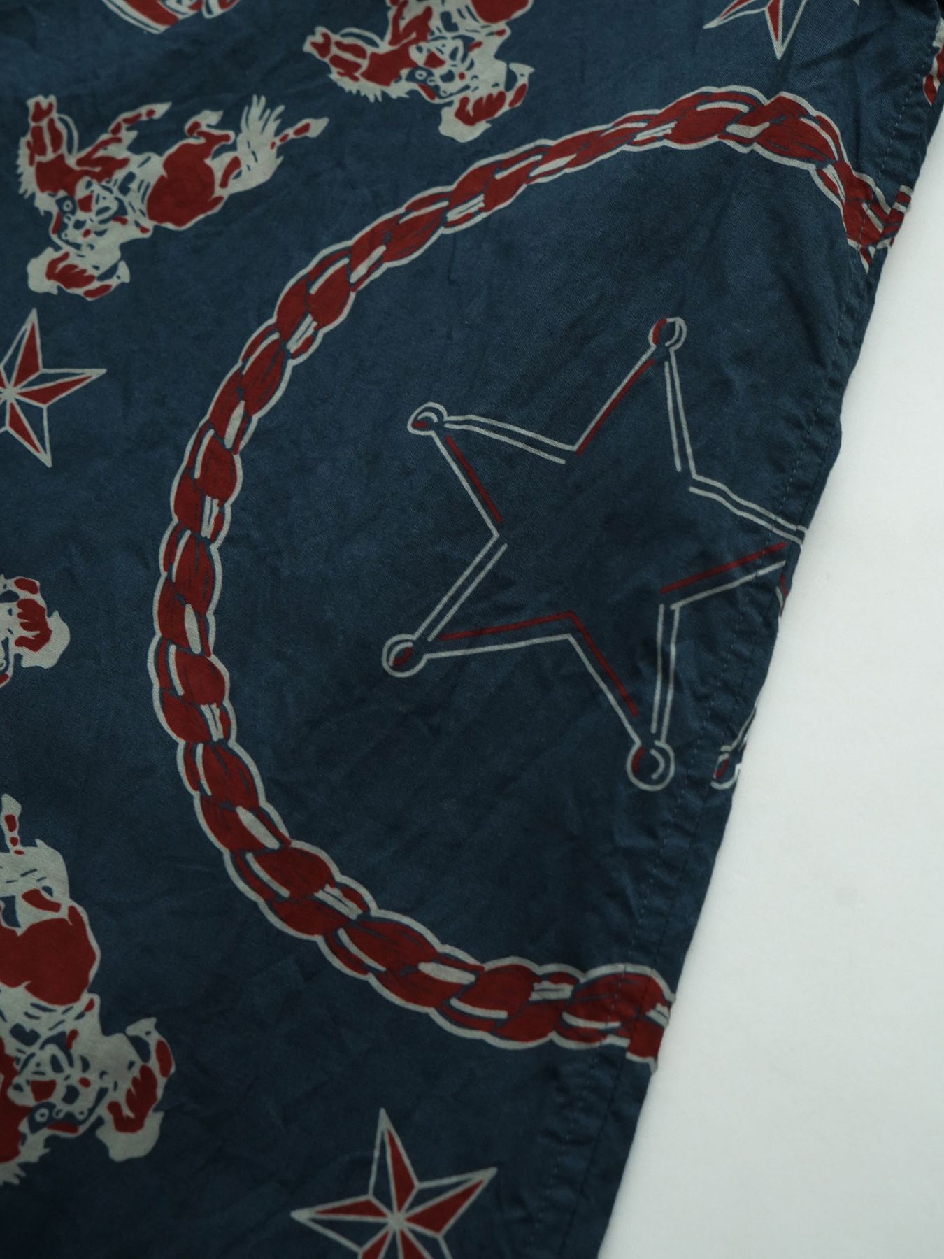 【予約品 11月23日(日) 締切】WESTERNBANDANA SHIRTS short / バンダナプリント シャツ / NAVY
