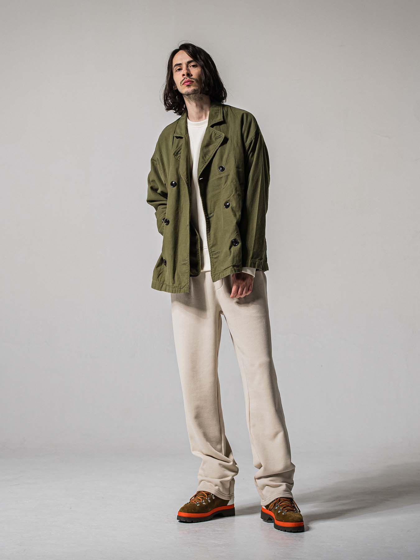 【予約品 11月16日(日) 締切】HF URAKE WIDE TUCK PANTS / 裏毛 セミワイドシルエット ワンタック イージーパンツ / グレージュ