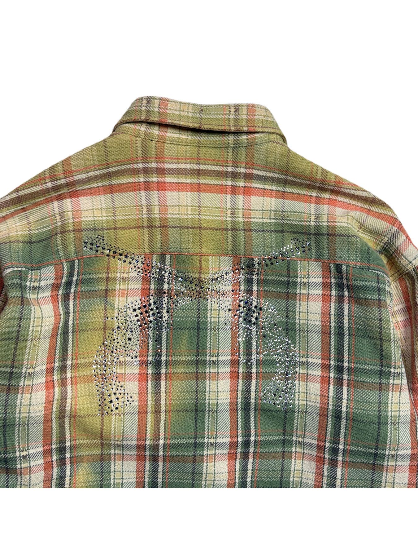 【予約品 3月9日(月) 18:00 締切】STUDS CHECK SH CRY / クリスタルクロスガン スタッズ チェックシャツ / レッド