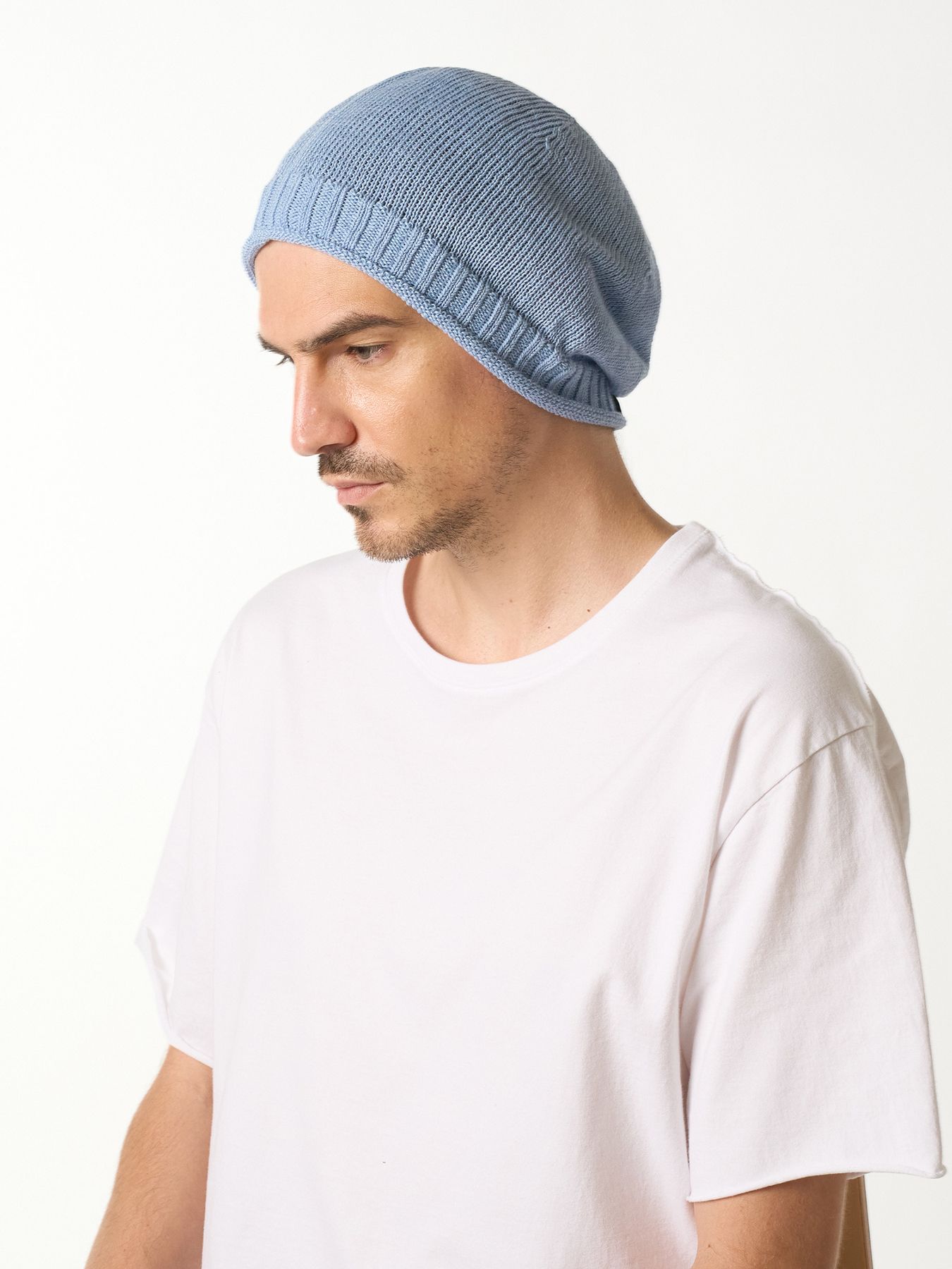 【予約品 9月23日(火) 締切】GIMA roll beanie / 擬麻 ロールビーニー / ライトブルー