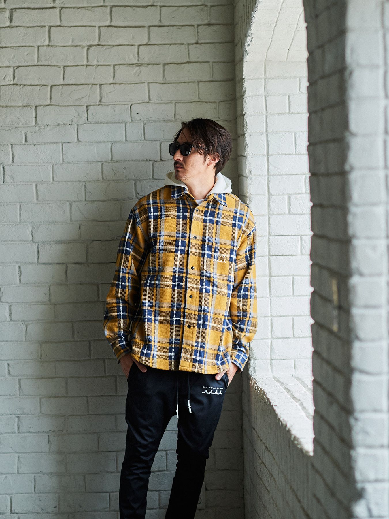 【予約品 】muta Hooded Flannel Shirts / フードシャツジャケット / イエロー【Acanthus × muta MARINE】