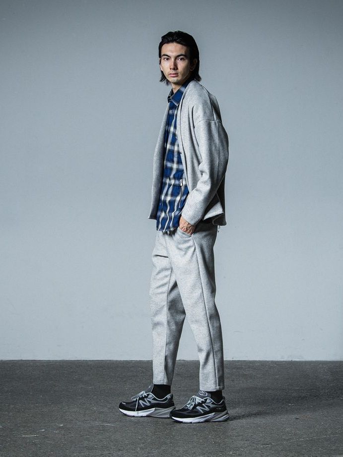 《予約品》 PAT WIDE EASY PANTS  / イージースラックス / グレー・メルトン