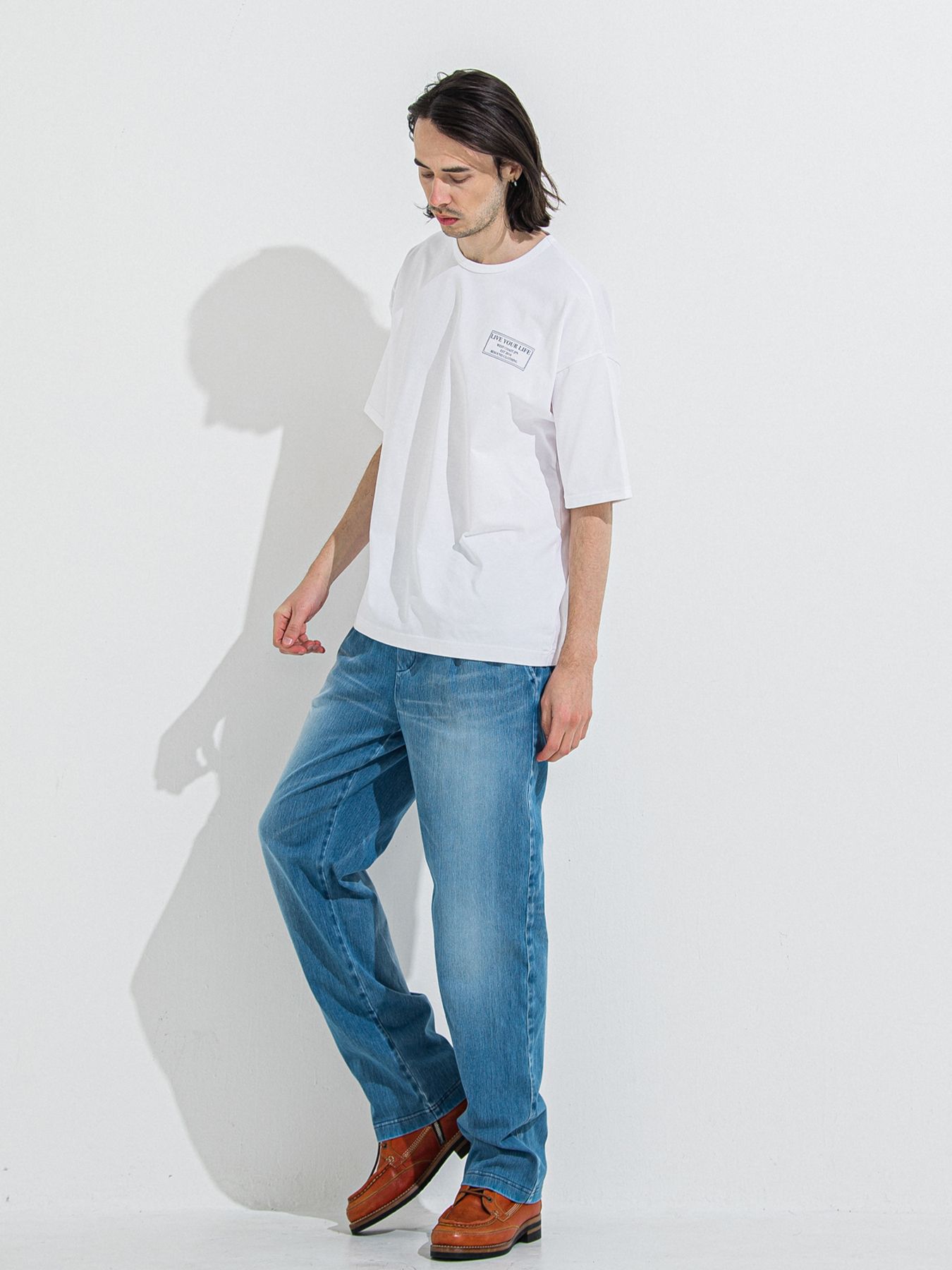 DENIM JERSEY WIDE PT / デニムジャージワイドパンツ / ライトインディゴ