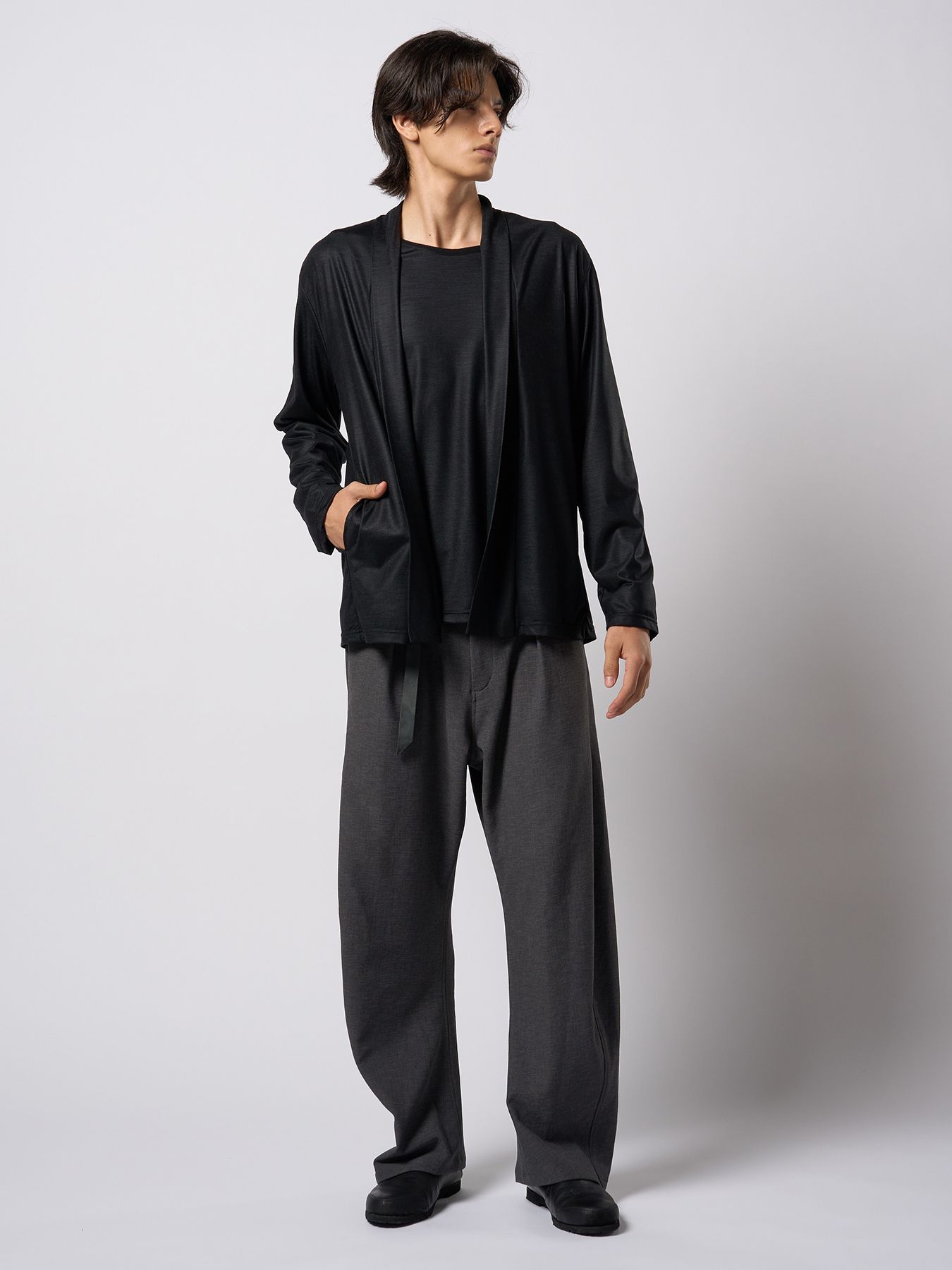 【予約品 9月23日(火) 締切】ex.comfy wool cardigan / エクスコンフィーウール カーディガン / ブラック