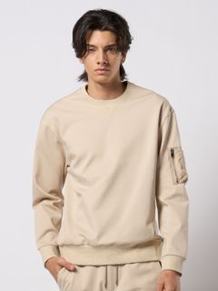 【予約品 9月23日(火) 締切】utility pocket sweatshirt / ユーティリティー ポケット スウェットシャツ / ライトベージュ