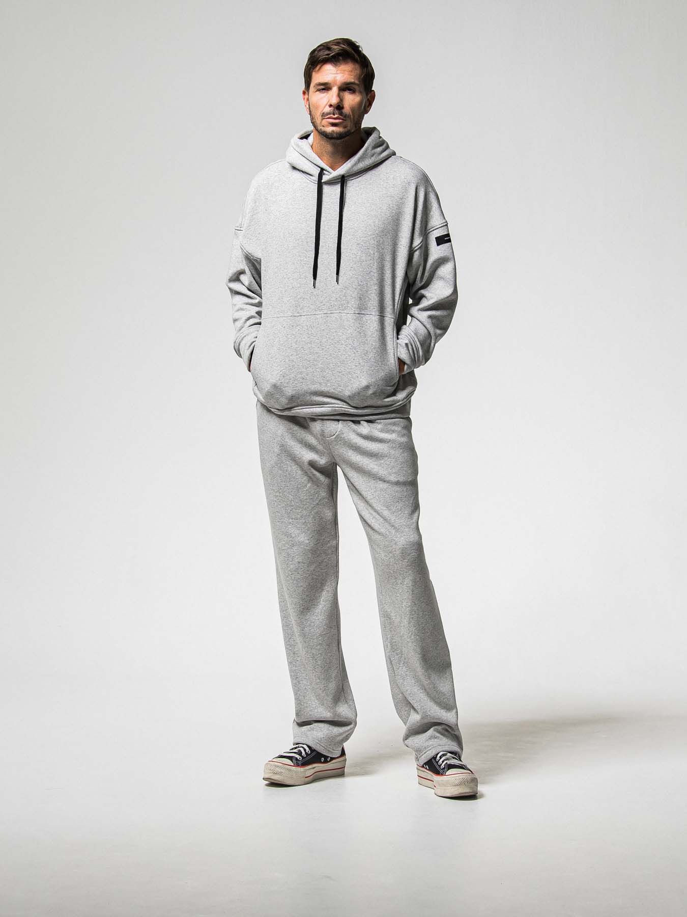 【予約品 8月31日(日) 締切】 VELOURS FLEECE WIDE TUCK PANTS / ベロアフリース ワイドタックパンツ / グレー