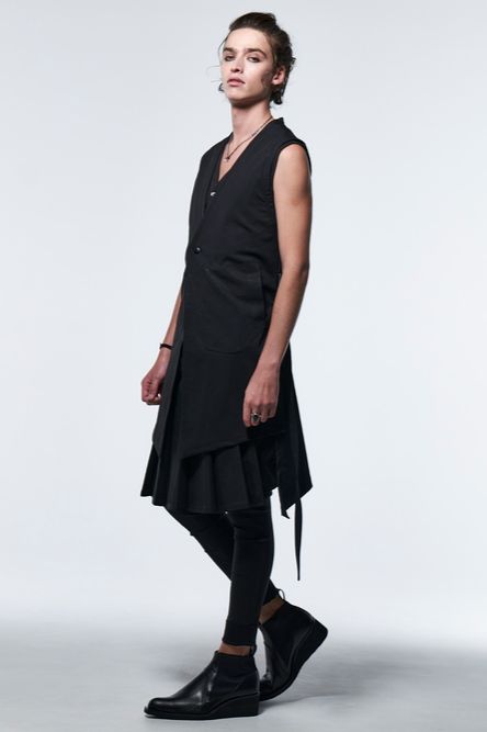 《予約品》 CoatingLongVest / ブラック 【kiryuyrik】 2023年3月以降入荷予定