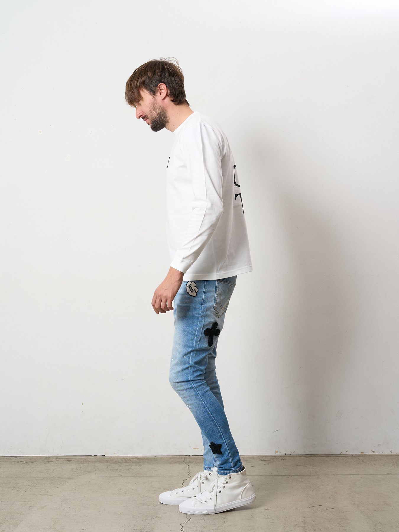 【予約品 】 5.6ozコットン天竺 YOU GOT THIS シークインLS Tシャツ / ホワイト