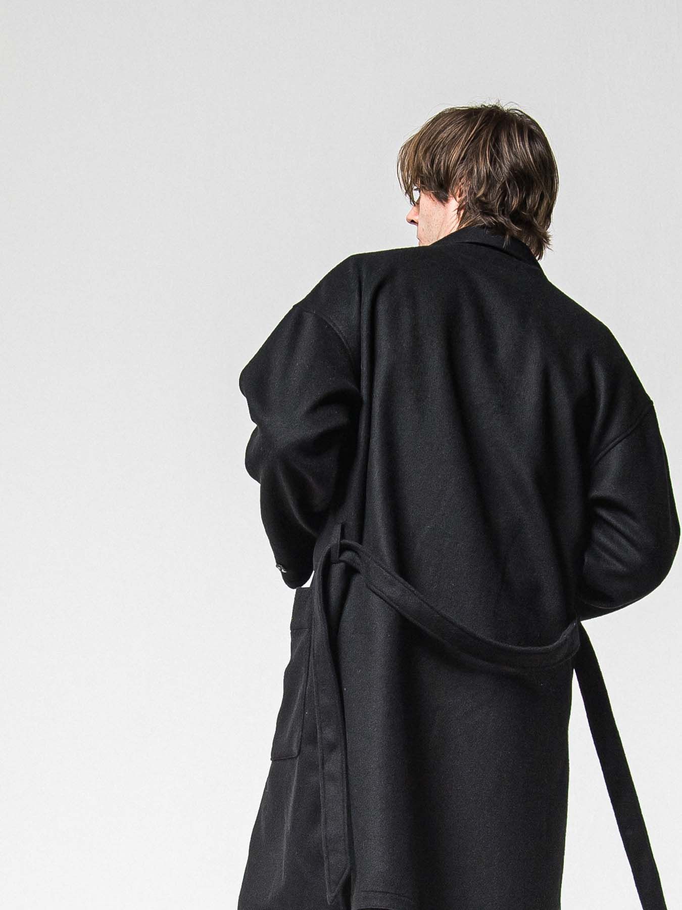 【予約品 】GOWN OVER COAT / ガウンオーバーコート / ブラック