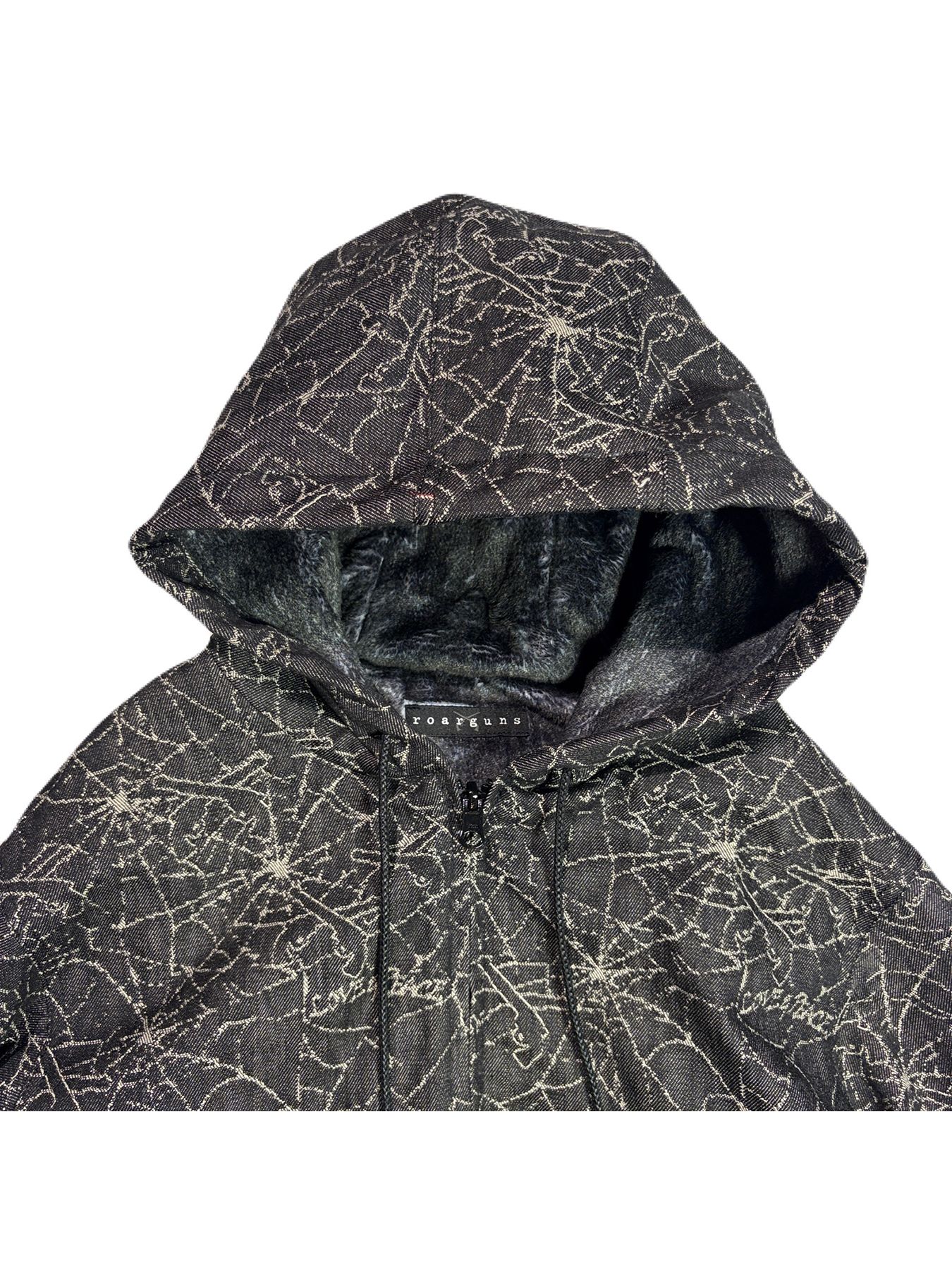 【予約品 3月9日(月) 18:00 締切】SPIDER JAQ HOODIE / リバーシブル スパイダー ジャガード ジップフーディ / ブラック