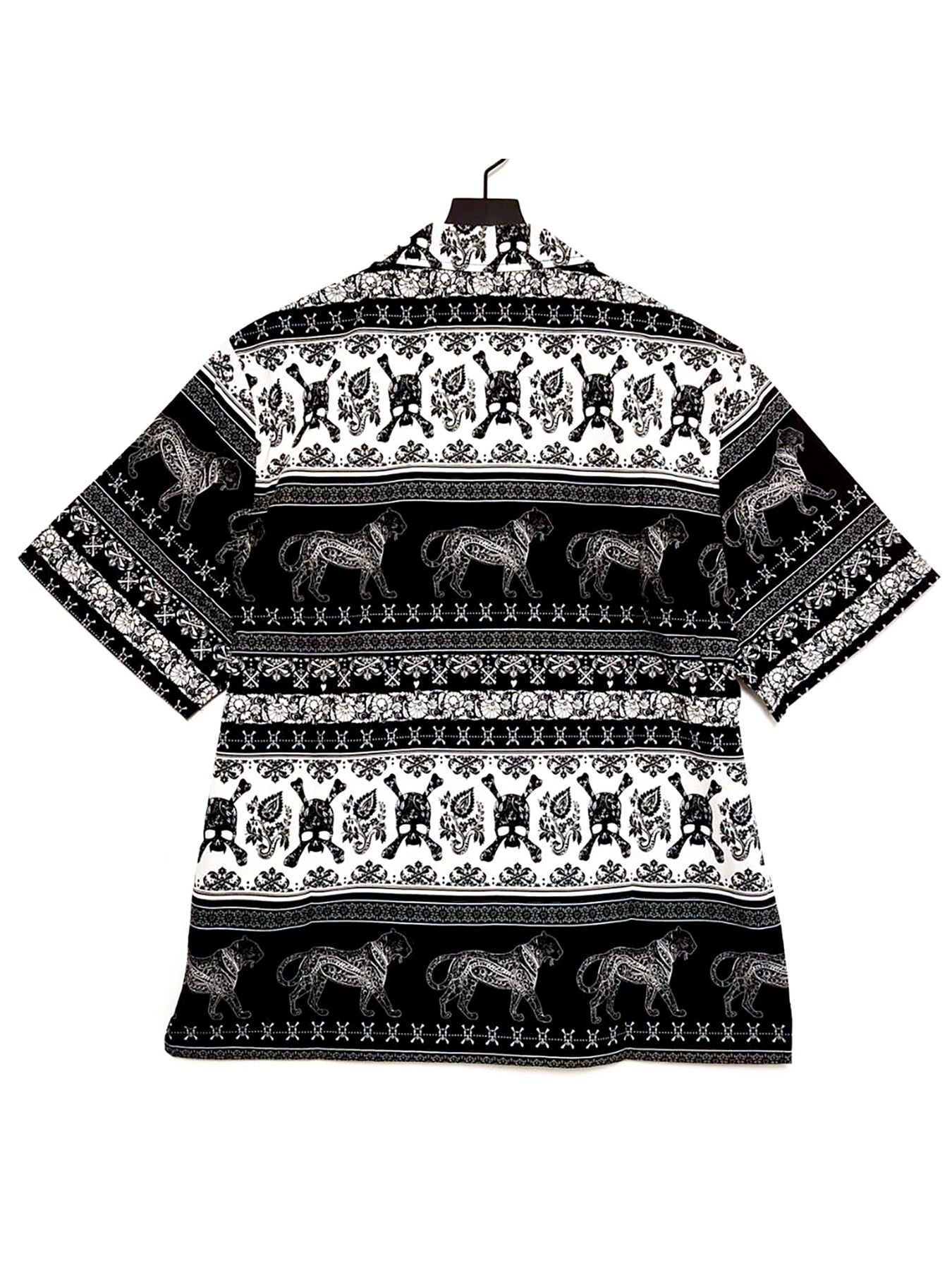 ETHNIC HALF SLEEVE SH / 半袖シャツ / ブラック【Roen】