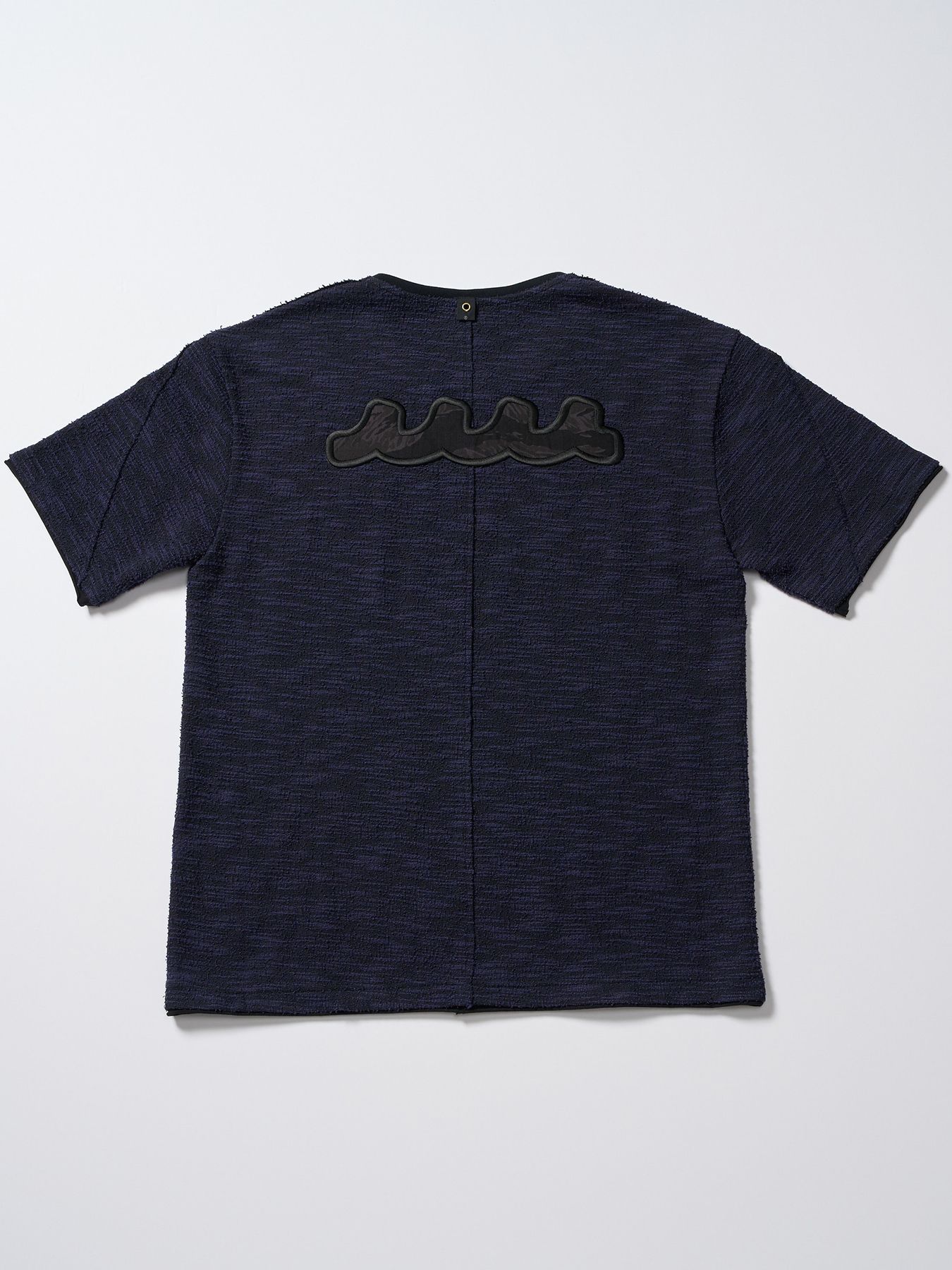 【予約品 1月25日(日) 締切】muta × wjk collection：knit jacquard relax S/S / ニットジャガード リラックスショートスリーブ / ネイビー