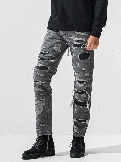 【予約品 9月6日(日) 締切】SCOTT JEANS / ライトオンスヴィンテージジーンズ / ブラック スペシャルクラッシュ
