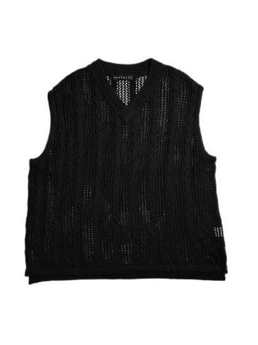 《予約品8月31日 23時55分締め》 KNIT VEST / ベスト / ブラック 【roarguns 】 2024年2月入荷予定