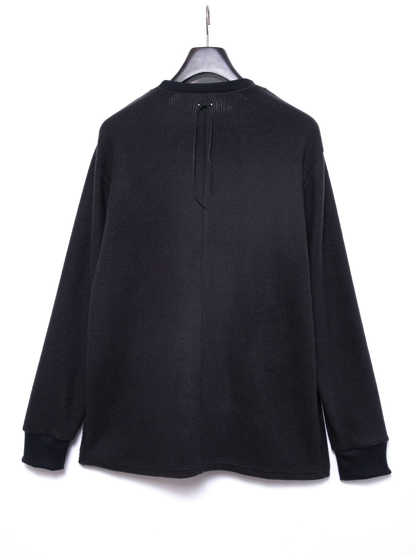 【予約品 4月6日(月) 締切】Acrylic Wool Knit Crew Neck Cut&Sew / アクリルウールニット クルーネック ニットソー / ダークグレー