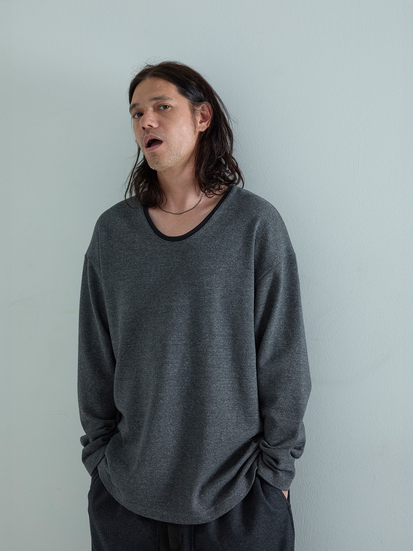 【予約品 6月2日(月) AM10時 締切】LUXWARM / ロングスリーブTシャツ / 杢グレー