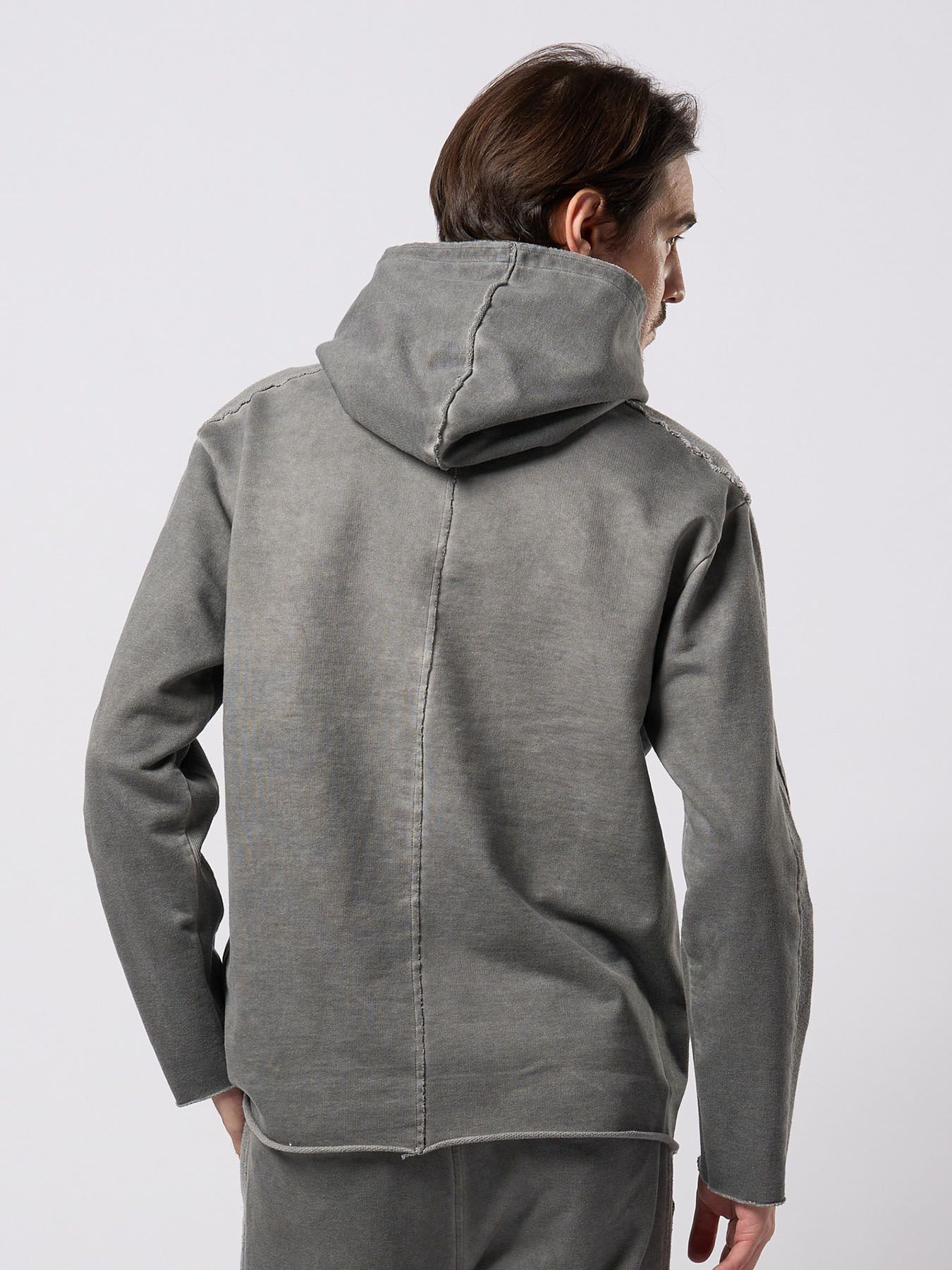 【予約品 9月23日(火) 締切】cut-off pull parker / カットオフ プルパーカー / ダークグレー