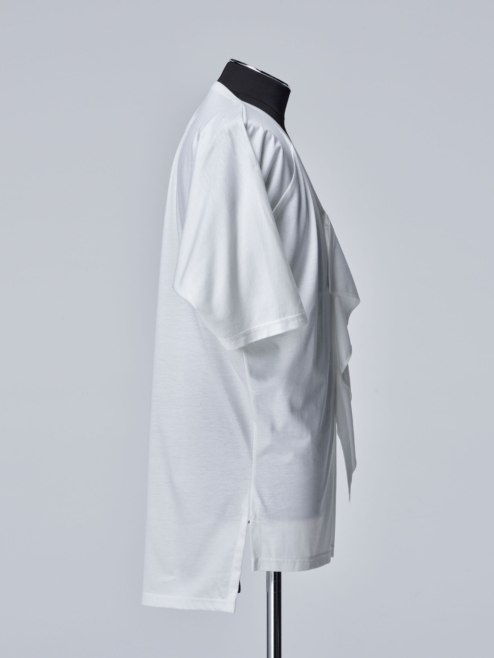 《予約品》 ViscoseOrganicFrillVDolmanT-Shirt / Tシャツ  / ホワイト 【THE ONENESS】 5月中入荷予定