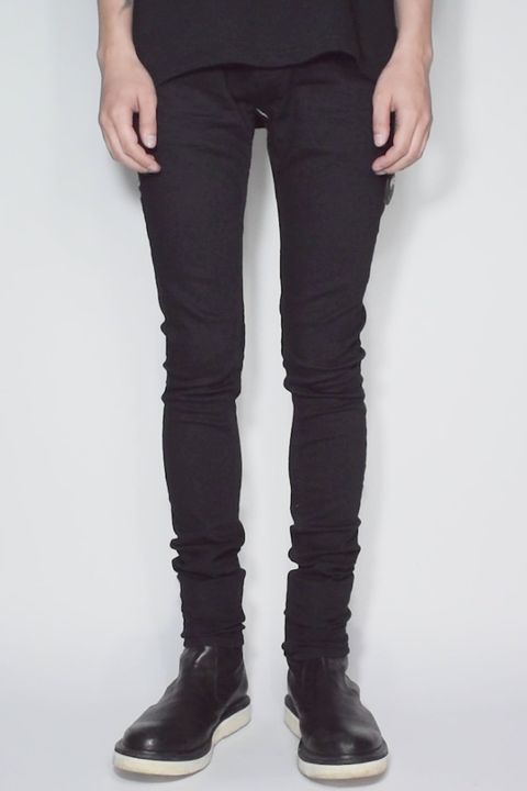 SKINNY JOHN 11oz Organic Cotton Stretch Denim Skinny Jeans / ブラック 【STRUM】