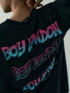 GRADATION LOGO GRAPHIC TEE / Tシャツ / ブラック 【BOY LONDON】