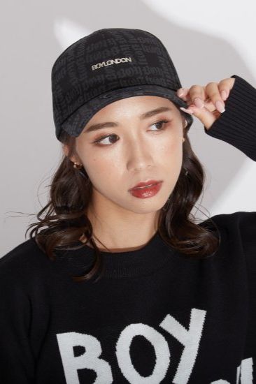 BOY LOGO PATTERNED CAP / ブラック 【BOY LONDON】