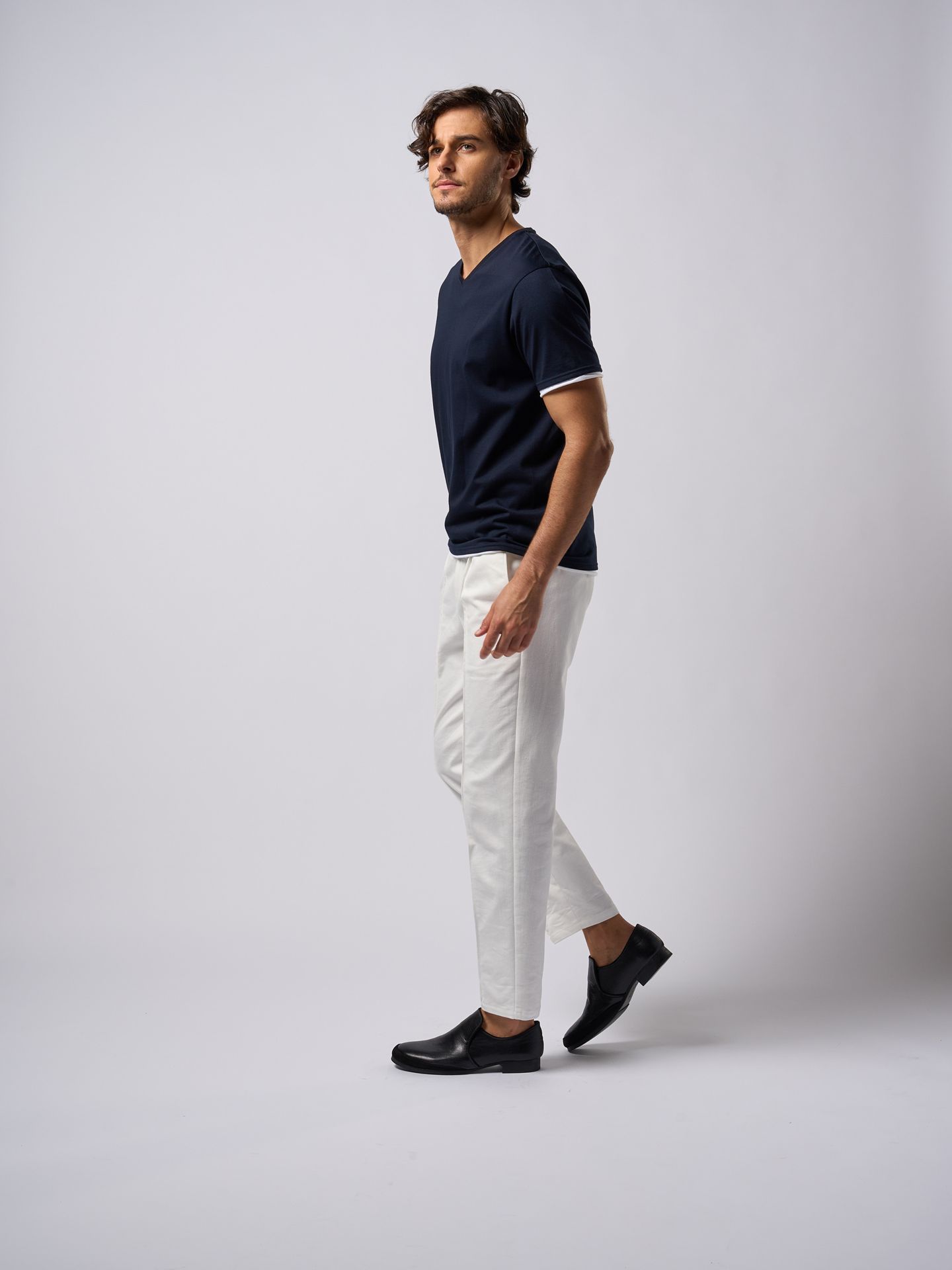 【予約品9月19日 10時締め】 cool touch V-neck S/S / VネックTシャツ / ネイビー
