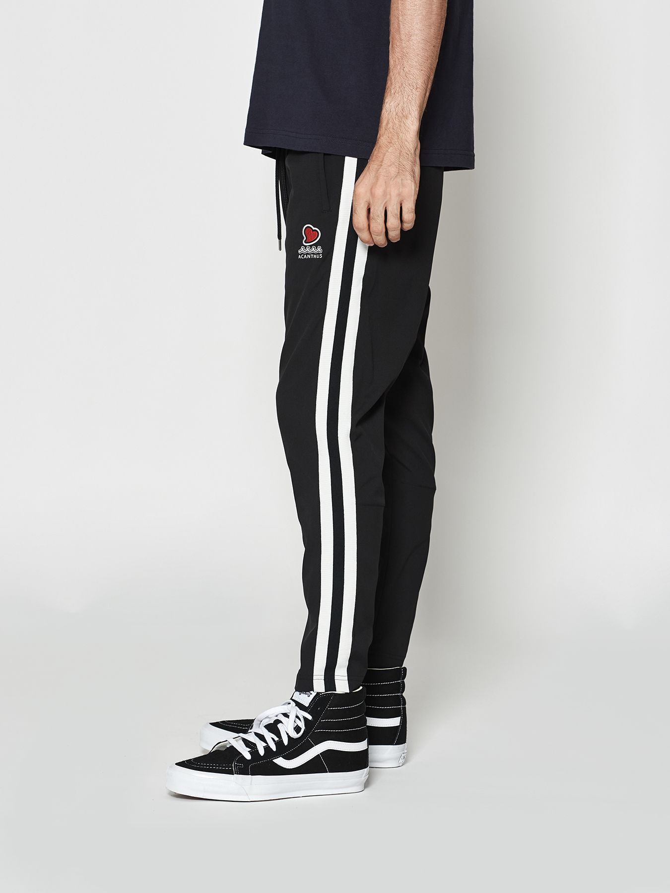 【予約品 10月9日(木) 締切】muta sweet side line pants / ラインパンツ / ブラック【Acanthus × muta MARINE】