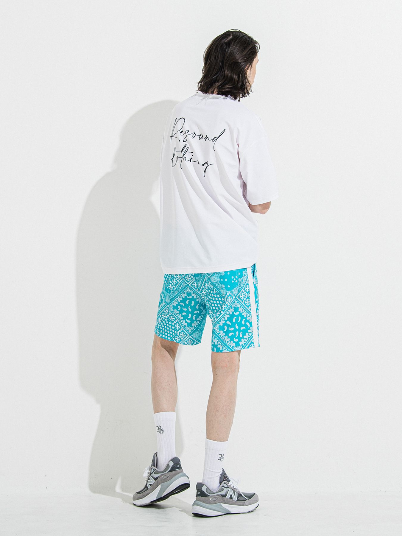【予約品 】RASH OVER ZIPUP HOODIE / ラッシュガード オーバーサイズジップアップパーカー / バンダナブルーグリーン