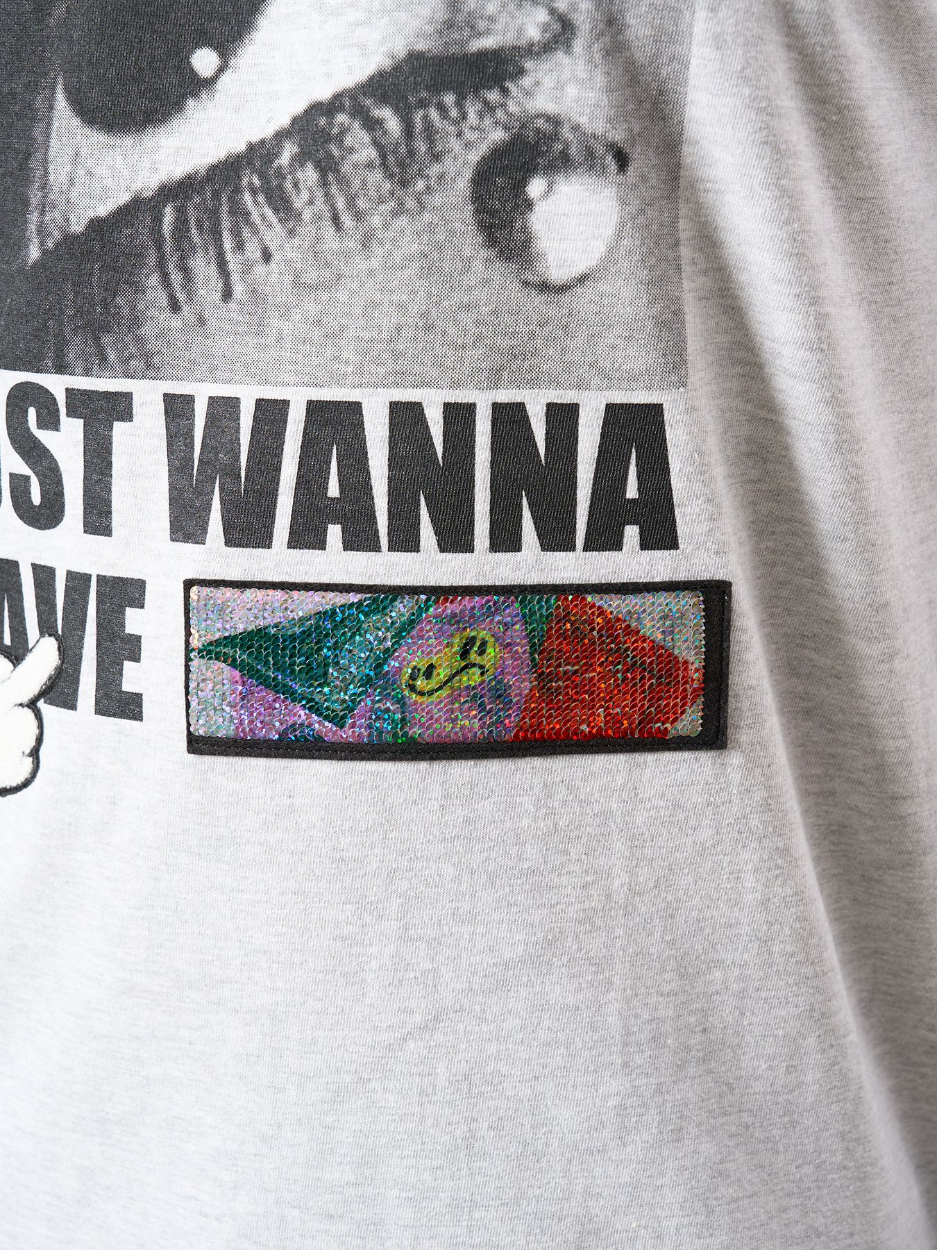 【予約品 5月8日(木) AM10時 締切】 5.6ozコットン天竺JUST WANNA HAVE FUNSシークイン LS Tシャツ / アッシュ