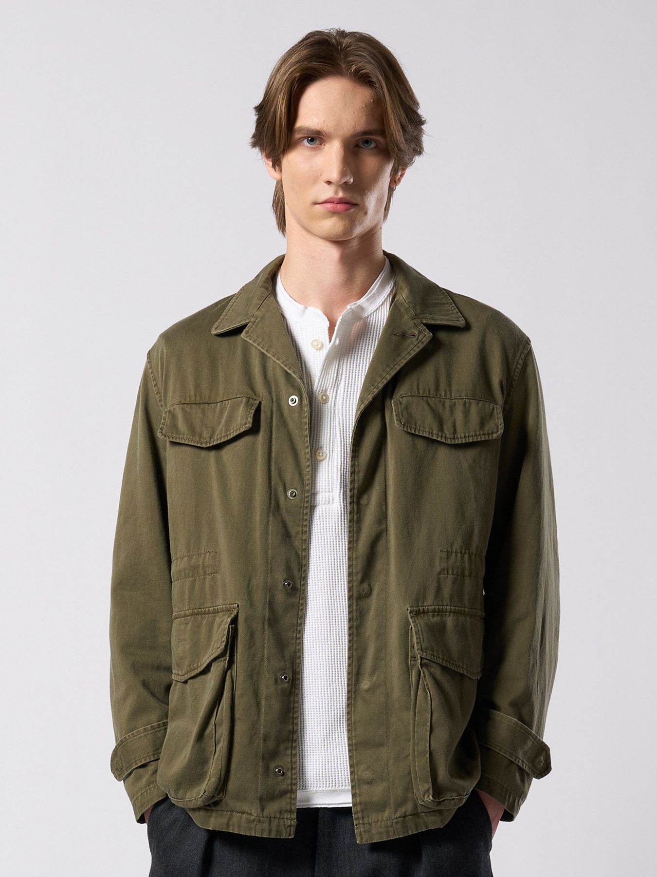 【予約品 4月19日(日) 18時締切】sulfur dyed M47 shirt / 硫化染め M47シャツ / フェードカーキ