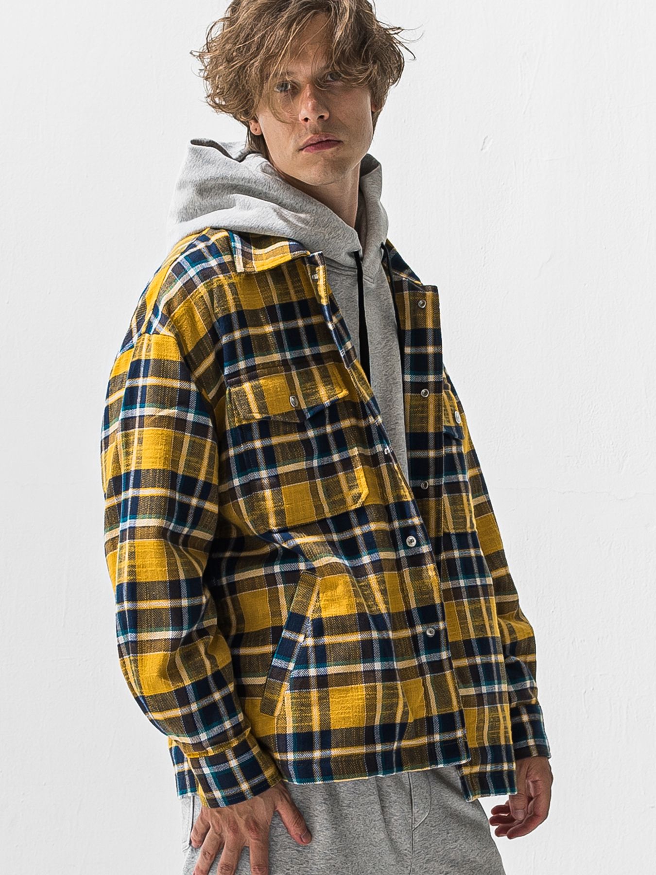 【予約品 9月6日(日) 締切】OLD SLUB CHECK JK / ヴィンテージ ネルジャケット / イエロー
