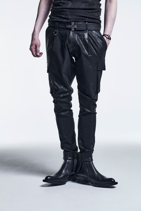 《予約品》 SlimCargoPants HighTensionJerseyCoating / Black 【kiryuyrik】 10月入荷予定