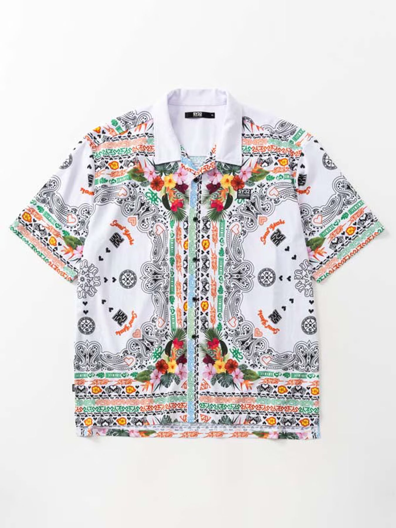 RESORT PAISLEY SHIRTS / リゾート ペイズリー シャツ / ホワイト【SY32 by SWEET YEARS GOLF】