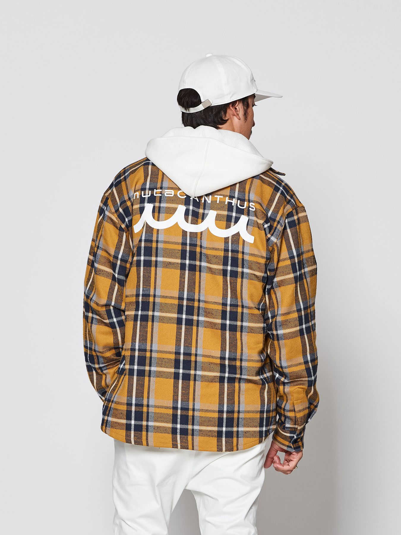 【予約品 】muta Hooded Flannel Shirts / フードシャツジャケット / イエロー【Acanthus × muta MARINE】
