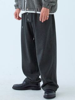 【予約品 】Woolnapp trousers / ウール イージートラウサーズパンツ / 杢チャコール