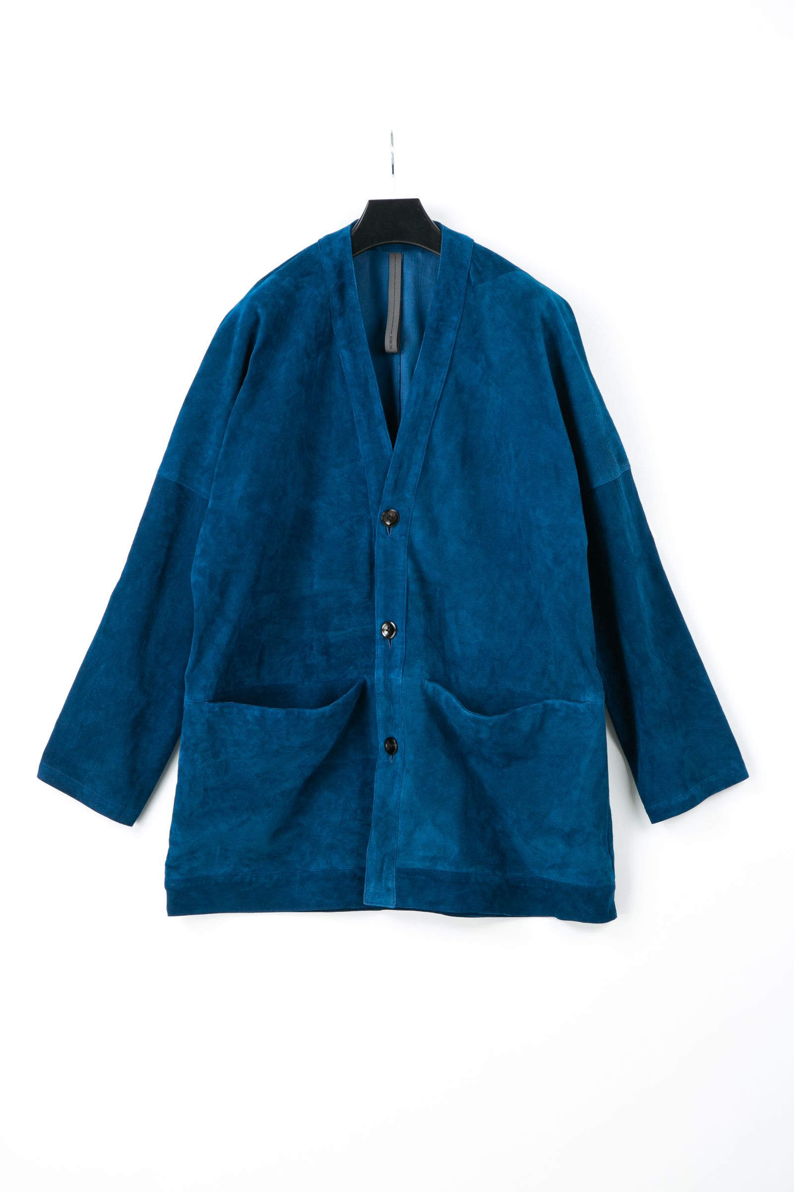 【予約品】 地生カーフスエード "KURT" オーバーカーディガン / BLUE 【STRUM】 《2月中~2月下 入荷予定》