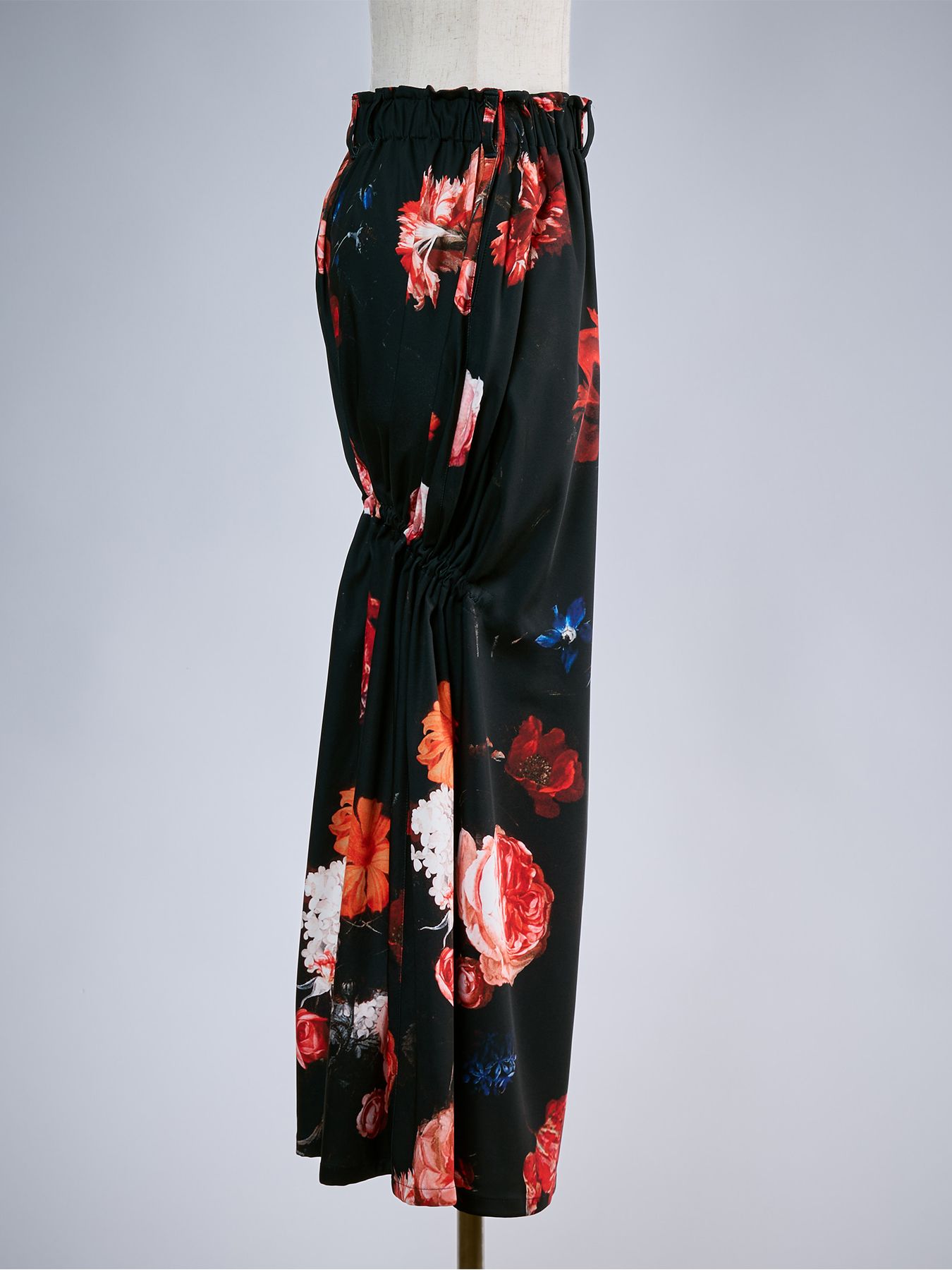 【予約品 10月26日(月) 締切】THEONENESS-FLORA Shirring Skirt / シャーリングスカート / ブラック