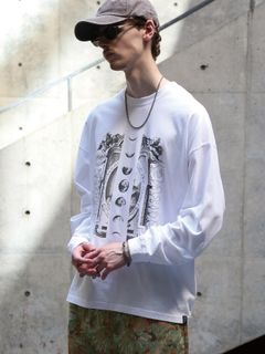 【予約品】ORBITAL WIDE-TEE / プリントワイドTシャツ / ホワイト【QUOLT】